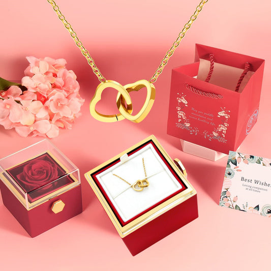 Eternal Rose Gift Box + Engraved Necklace