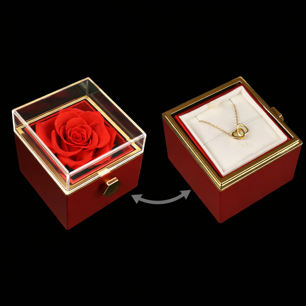 Eternal Rose Gift Box + Engraved Necklace